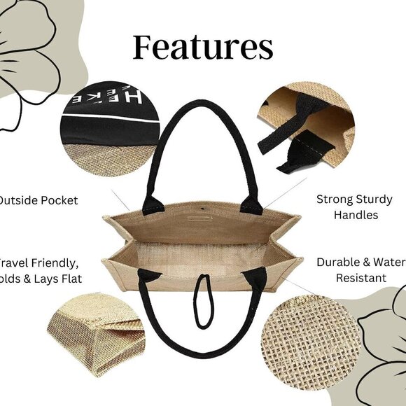 Custom Canvas Tote Bag, Large Size - Paw Print Heart, Black or Cream Tote - Picture 8 of 16